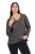 Ulla Popken Back To Basics V-Neck Relaxed Fit Cotton Tee Graphite Grey - T-shirty - T-shirty damskie plus size