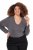 Ulla Popken Back To Basics V-Neck Relaxed Fit Cotton Tee Graphite Grey - T-shirty - T-shirty damskie plus size