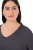 Ulla Popken Back To Basics V-Neck Relaxed Fit Cotton Tee Charcoal Grey Melange - T-shirty - T-shirty damskie plus size