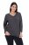 Ulla Popken Back To Basics V-Neck Relaxed Fit Cotton Tee Charcoal Grey Melange - T-shirty - T-shirty damskie plus size