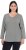 Ulla Popken Back To Basics V-Neck Relaxed Fit Cotton Tee Light Grey Melange - T-shirty - 