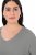 Ulla Popken Back To Basics V-Neck Relaxed Fit Cotton Tee Light Grey Melange - T-shirty - T-shirty damskie plus size