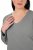 Ulla Popken Back To Basics V-Neck Relaxed Fit Cotton Tee Light Grey Melange - T-shirty - T-shirty damskie plus size