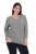 Ulla Popken Back To Basics V-Neck Relaxed Fit Cotton Tee Light Grey Melange - T-shirty - T-shirty damskie plus size