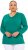 Ulla Popken Back To Basics V-Neck Relaxed Fit Cotton Tee Emerald Green - T-shirty - 