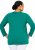 Ulla Popken Back To Basics V-Neck Relaxed Fit Cotton Tee Emerald Green - T-shirty - 