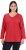 Ulla Popken Back To Basics V-Neck Relaxed Fit Cotton Tee Salsa Red - T-shirty - 