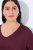 Ulla Popken Back To Basics V-Neck Relaxed Fit Cotton Tee Dark Berry - T-shirty - T-shirty damskie plus size