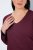 Ulla Popken Back To Basics V-Neck Relaxed Fit Cotton Tee Dark Berry - T-shirty - T-shirty damskie plus size