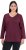 Ulla Popken Back To Basics V-Neck Relaxed Fit Cotton Tee Dark Berry - T-shirty - 