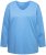 Ulla Popken Back To Basics V-Neck Relaxed Fit Cotton Tee Light Cornflower - T-shirty - 