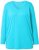 Ulla Popken Back To Basics V-Neck Relaxed Fit Cotton Tee Deep Aqua - T-shirty - 
