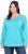 Ulla Popken Back To Basics V-Neck Relaxed Fit Cotton Tee Deep Aqua - T-shirty - 