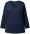 Ulla Popken Back To Basics V-Neck Relaxed Fit Cotton Tee Navy Blue - T-shirty - 