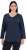 Ulla Popken Back To Basics V-Neck Relaxed Fit Cotton Tee Navy Blue - T-shirty - 
