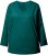 Ulla Popken Back To Basics V-Neck Relaxed Fit Cotton Tee Teal Green - T-shirty - 