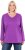 Ulla Popken Back To Basics V-Neck Relaxed Fit Cotton Tee Purple - T-shirty - 