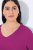 Ulla Popken Back To Basics V-Neck Relaxed Fit Cotton Tee Berry - T-shirty - T-shirty damskie plus size