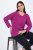 Ulla Popken Back To Basics V-Neck Relaxed Fit Cotton Tee Berry - T-shirty - T-shirty damskie plus size