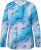 Ulla Popken Marble Ski Top with Gaiter Bright Turquoise - Koszulki z nadrukiem dla kobiet - 