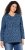 Ulla Popken Geometric Print 3/4 Sleeve Pleated Tee Navy Blue - Koszulki z nadrukiem dla kobiet - 