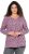 Ulla Popken Geometric Print 3/4 Sleeve Pleated Tee Raspberry - Koszulki z nadrukiem dla kobiet - 