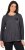 Ulla Popken Cold Dyed Sequined Heart Long Sleeve Tee Asphalt - Koszulki z nadrukiem dla kobiet - 