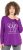 Ulla Popken Metallic Graphic Holiday Tee Dark Purple - Koszulki z nadrukiem dla kobiet - 