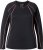 Ulla Popken UPF 50+ Contrast Piping Long Sleeve Tee Black - Koszulki z nadrukiem dla kobiet - 