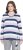 Ulla Popken Striped Knotted Hem Long Sleeve Tee Lavender - Koszulki z nadrukiem dla kobiet - 