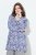 Ulla Popken Allover Printed Pleated Long Sleeve Tee Dark Blue - Koszulki z nadrukiem dla kobiet - T-shirty z nadrukiem dla kobiet