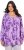 Ulla Popken Allover Printed Pleated Long Sleeve Tee Lavender - Koszulki z nadrukiem dla kobiet - 