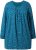 Ulla Popken Pleated Confetti Print Long Sleeve Tee Teal - Koszulki z nadrukiem dla kobiet - 