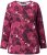 Ulla Popken Abstract Print Long Sleeve Tee Dark Ruby - Koszulki z nadrukiem dla kobiet - 