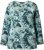 Ulla Popken Abstract Print Long Sleeve Tee Teal Green - Koszulki z nadrukiem dla kobiet - 