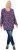 Ulla Popken Pleated Long Sleeve Floral Knit Tunic Ink Blue - Koszulki z nadrukiem dla kobiet - 