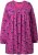 Ulla Popken Pleated Long Sleeve Floral Knit Tunic Summer Berry - Koszulki z nadrukiem dla kobiet - 