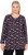 Ulla Popken Peppermint Tree V-Neck Holiday Cotton Long Sleeve Knit Tunic Black - Koszulki z nadrukiem dla kobiet - 