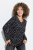 Ulla Popken Allover Printed Long Sleeve Tee Black - Koszulki z nadrukiem dla kobiet - T-shirty z nadrukiem dla kobiet