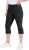 Ulla Popken Bengaline Elastic Waist Stretch Capri Pants Black - Jeansy & Spodnie w Dużych Rozmiarach – Plus Size - 