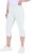 Ulla Popken Bengaline Elastic Waist Stretch Capri Pants Snow White - Jeansy & Spodnie w Dużych Rozmiarach – Plus Size - 
