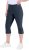 Ulla Popken Bengaline Elastic Waist Stretch Capri Pants Navy Blue - Jeansy & Spodnie w Dużych Rozmiarach – Plus Size - 