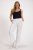 Ulla Popken Drawstring Elastic Waist Mary Fit Linen Pants Snow White - Jeansy & Spodnie w Dużych Rozmiarach – Plus Size - 