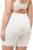 Ulla Popken Lace Hem Stretch Viscose Knit Bicycle Length Lounge Shorts White - Jeansy & Spodnie w Dużych Rozmiarach – Plus Size - 