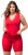 Ulla Popken Lace Hem Stretch Viscose Knit Bicycle Length Lounge Shorts Red - Jeansy & Spodnie w Dużych Rozmiarach – Plus Size - 