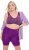 Ulla Popken Lace Hem Stretch Viscose Knit Bicycle Length Lounge Shorts Purple - Jeansy & Spodnie w Dużych Rozmiarach – Plus Size - 