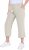 Ulla Popken Cool Linen Elastic Waist Capri Pants Brown - Jeansy & Spodnie w Dużych Rozmiarach – Plus Size - 
