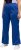 Ulla Popken Snap Placket Side Seam Wide Leg Recycled Polyester Knit Joggers Blue - Jeansy & Spodnie w Dużych Rozmiarach – Plus Size - 