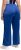 Ulla Popken Snap Placket Side Seam Wide Leg Recycled Polyester Knit Joggers Blue - Jeansy & Spodnie w Dużych Rozmiarach – Plus Size - 