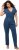 Ulla Popken Wrap Look Short Sleeve Denim Jumpsuit Blue - Jeansy & Spodnie w Dużych Rozmiarach – Plus Size - 